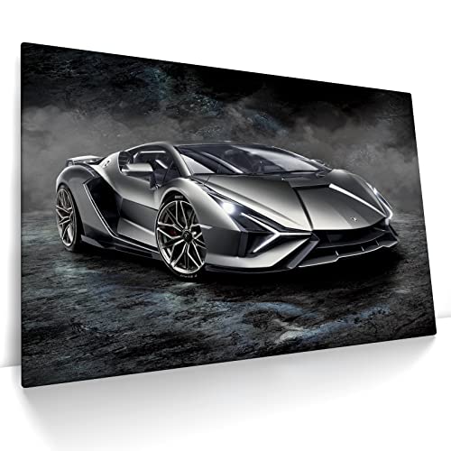 CanvasArts Supersportwagen - Leinwand Bild auf Keilrahmen - kompatibel mit Lamborghini Sian - Leinwandbild Wandbild (120 x 80 cm, Leinwand auf Keilrahmen) von CanvasArts