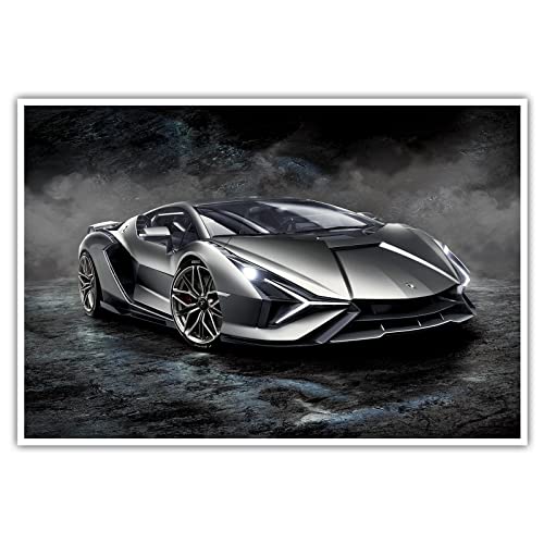 CanvasArts Supersportwagen - Poster - kompatibel mit Lamborghini Sian - Wandbild (80 x 60 cm, Poster) von CanvasArts