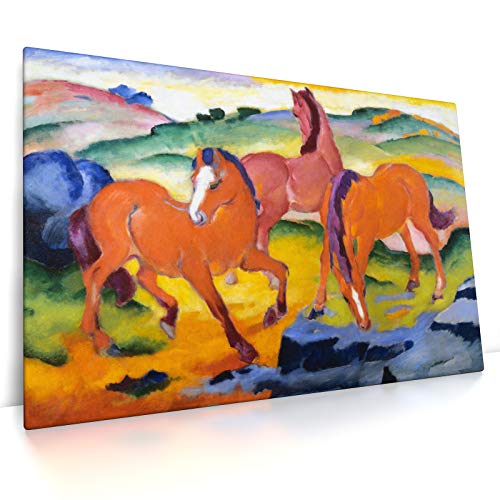 CanvasArts Weidende Pferde IV - Die roten Pferde - Franz Marc - Leinwandbild (60 x 40 cm, Leinwand auf Keilrahmen) von CanvasArts