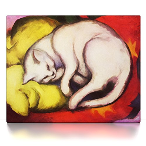 CanvasArts Weiße Katze - Franz Marc - Leinwandbild (90 x 70 cm, Leinwand auf Keilrahmen) von CanvasArts