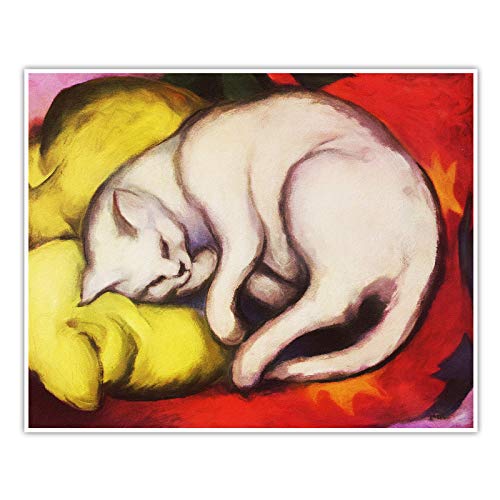 CanvasArts Weiße Katze - Franz Marc - Poster (100 x 80 cm, Poster) von CanvasArts