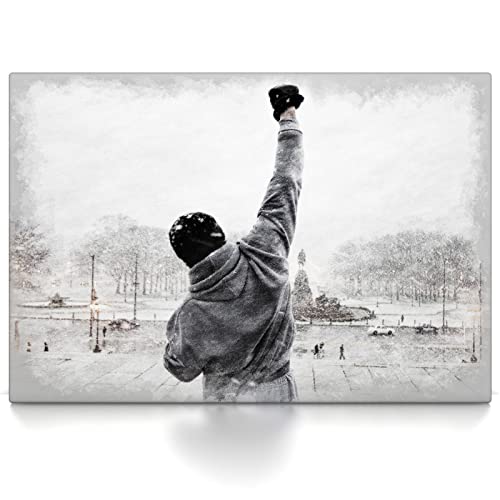 Rocky Balboa - Leinwand Bild - Boxer Film Wandbild aufhängefertig Kunst Druck Bilder Wand Deko Modern Art XXL Wohnzimmer (120 x 80 cm, Leinwand auf Keilrahmen) von CanvasArts