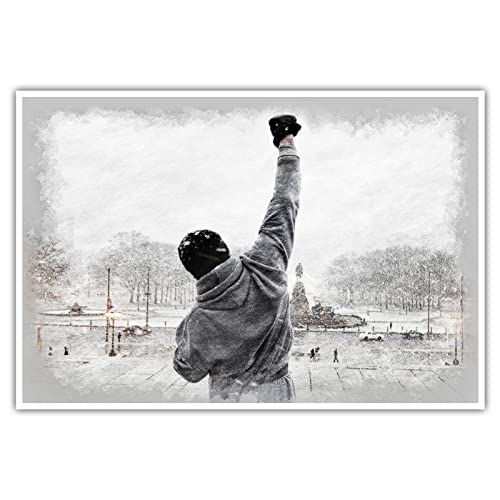 Rocky Balboa - Poster ohne Rahmen - Boxer Film Bild Wandbild Kunst Druck Bilder Wand Deko Wandposter Modern XXL Wohnzimmer (60 x 40 cm, Poster) von CanvasArts