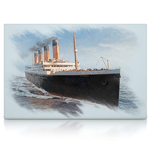 Titanic - Leinwand Bild - Schiff Film Wandbild aufhängefertig Kunst Druck Bilder Wand Deko Modern Art XXL Wohnzimmer (100 x 70 cm, Leinwand auf Keilrahmen) von CanvasArts