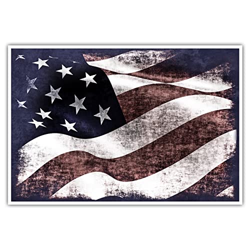 USA Flagge - Poster ohne Rahmen - Stars and Stripes Posterdruck Bild Wandbild Kunst Druck Bilder Wand Deko Wandposter Modern XXL Wohnzimmer (100 x 70 cm, Poster) von CanvasArts