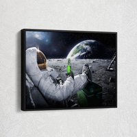 Astronaut, Astronaut Leinwand Wandkunst, Weltraum Luxuriöse Gerahmte Wandkunst Dekor, Raumdekor von CanvasElegant