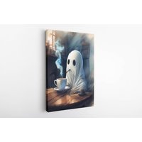 Ghost Drink Kaffee, Lustige Geist Kunst, Nette Leinwand, Halloween Geschenk, Gruselige Jahreszeit, Vintage Wandkunst, Dekor Ghost Drink Kaffee, Lustige Geist Kunst, Nette Leinwand, Halloween Geschenk, Gruselige Jahreszeit, Vintage Wandkunst, Dekor von CanvasElegant