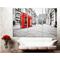 Architektur London Grau Und Rot Dekor Große Wand Foto Abstrakte Stadtbild von CanvasPrintStudioUA