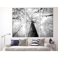 Ast Wand Kunst Schwarz Weiß Bäume Leinwand Druck Wald Extra Groß Abstrakter Baum von CanvasPrintStudioUA