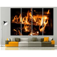 Feuer Wand Kunst Druck Leinwand Extra Große Flamme Dekor Triptychon Wandkunst von CanvasPrintStudioUA