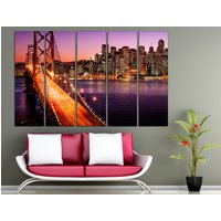 Golden Gate Bridge Große Wand Kunst Architektur Brücke Multi Panel Leinwand New York Brooklyn von CanvasPrintStudioUA
