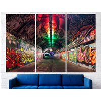 Graffiti Leinwand London Druck Wandkunst Moderne Kunstdruck, Kunst Trendy Große von CanvasPrintStudioUA