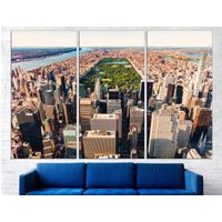 Manhattan New York, Stadtbild 5 Stück, Stück Leinwand Kunst von CanvasPrintStudioUA