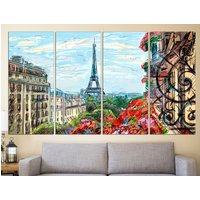 Paris Leinwand Multi Panel Wandkunst Große Kunst Frankreich Kunstdruck 5 von CanvasPrintStudioUA
