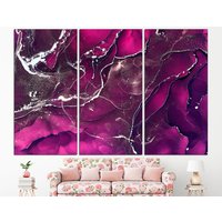Pinker Marmor Luxus Wandkunst Wanddekor Abstrakte Extra Große von CanvasPrintStudioUA
