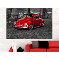 Red Car Print Leinwand Wandkunst Auto Fotografie Oldtimer Kunst Print-Set Cars von CanvasPrintStudioUA