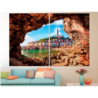 Slovenien Leinwand Berglandschaft Stadtbild Wandkunst Fotodruck Multi-Panel von CanvasPrintStudioUA