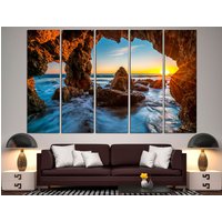 Sunset Wall Art Mountain Extra Large Horizon Canvas Print von CanvasPrintStudioUA