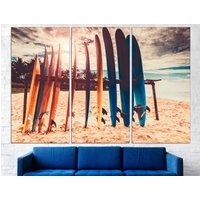 Surfbrett Wandkunst Surfen Leinwand Gerahmte Strand Haus Dekor, Druck Große Kunst Surf Dekor von CanvasPrintStudioUA