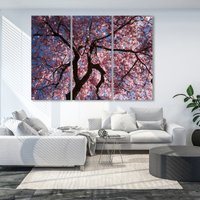 Kirschblüten Baum Leinwand Kunstdruck, Florale Wanddekoration, Home Decor, Blush Rosa Blumen Druck, Große Wandkunst von CanvasWallArtDecors
