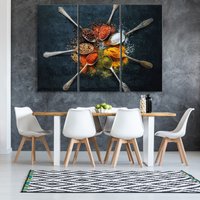 Küche Leinwand Wandkunst, Moderne Drucke, Bauernhaus Dekor, Kräuter Gewürze Druck, Essen Kunstwerk, Große Galerie Wandkunst Set Geschenk von CanvasWallArtDecors