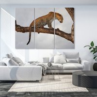 Leopard Leinwand Kunstdruck, Tier Wand Dekor, Home Waldtiere Leinwanddruck, Große Wilde Galerie Wandkunst Set von CanvasWallArtDecors