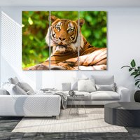 Tiger Leinwand Dekor, Tier Wand Kunstdruck, Home & Office Wald Druck, Große Trendy Wandkunst Set, Wild Animal Gerahmt von CanvasWallArtDecors