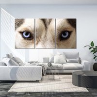 Wolf Wandbild, Tier Leinwanddruck, Modernes Zuhause Und Büro Dekor, Blaue Augen Wanddrucke, 3Er Set Wandkunst, Leinwand Dekor von CanvasWallArtDecors