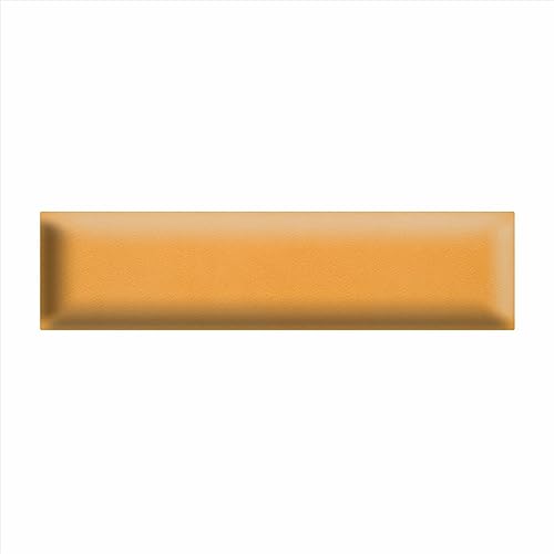 Canvasfly Wandpaneel 60x15 cm 3D gepolstert Orange - zur einfachen Montage, aus Veloursstoff, mit weicher Füllung - Kopfteil für Schlafzimmer, Dekoration Wohnzimmer, Kleiderschrank, Wand Deko von Canvasfly