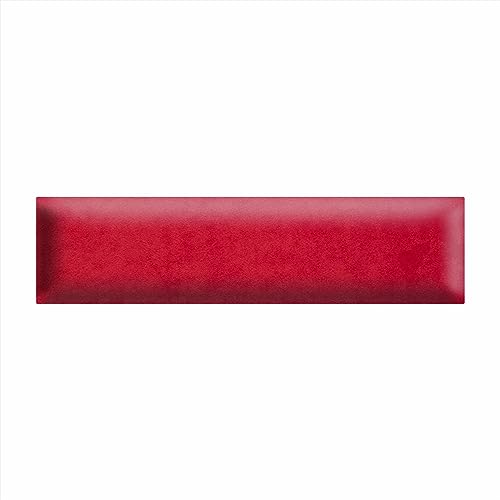 Canvasfly Wandpaneel 60x15 cm 3D gepolstert Rot - zur einfachen Montage, aus Veloursstoff, mit weicher Füllung - Kopfteil für Schlafzimmer, Dekoration Wohnzimmer, Kleiderschrank, Wand Deko von Canvasfly