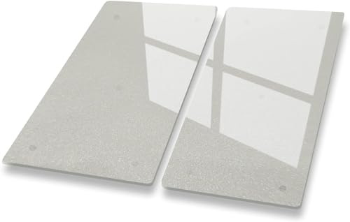 Herdabdeckplatten Ceranfeld Induktionskochfeld 30x52 cm 2teilig | Glasschneidebrett Transparentes Milchglas | Schneidebrett Servierplatte Gehärtetes Glas | Herdabdeckung Hitzeschutzplatte von Canvasfly