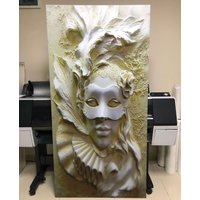 3D Look Frau Leinwand Gemälde. Glitzer Bestickte Wanddeko.skulptur Frau.3D Effekt.große von CanvasplusArt