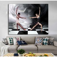 Ballerina Leinwand Gemälde , Tänzerin Mädchen Leinwandmalerei, Wohndekor, Moderne Kunst von CanvasplusArt