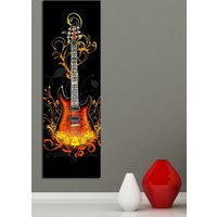 Gitarre Panoromic Leinwand Malerei, Wand Deko, Wohndeko, Kunst Dekor, Wohndeko Tisch, Wohnzimmer Deko Malerei von CanvasplusArt