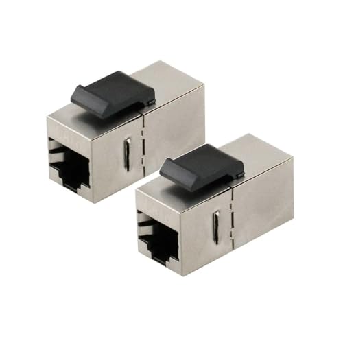 2 STÜCKE RJ45 Keystone Jack Cat6 Geschirmter Modularkoppler Mit Latch 8P8C Anschlüsse Ethernet LAN Netzwerkkabel Extender Adapter(Silver_5PCS) von Canvia
