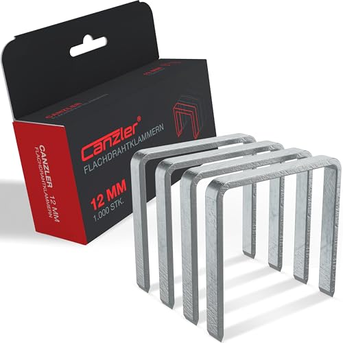 Canzler - Tackerklammer 12mm - 1000 Stück - verzinkt - Für Hammertacker Canzler CHT-7 und andere - Flachdrahtklammer Typ 11, Typ G, Typ 140 Canzler - Tackerklammer 12mm - 1000 Stück - verzinkt - Für Hammertacker Canzler CHT-7 und andere - Flachdrahtklammer Typ 11, Typ G, Typ 140 von Canzler