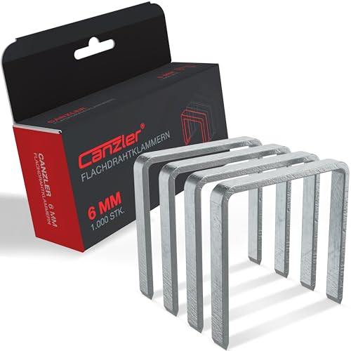 Canzler - Tackerklammer 6mm - 1000 Stück - verzinkt - Für Hammertacker Canzler CHT-7 und andere - Flachdrahtklammer Typ 11, Typ G, Typ 140 Canzler - Tackerklammer 6mm - 1000 Stück - verzinkt - Für Hammertacker Canzler CHT-7 und andere - Flachdrahtklammer Typ 11, Typ G, Typ 140 von Canzler