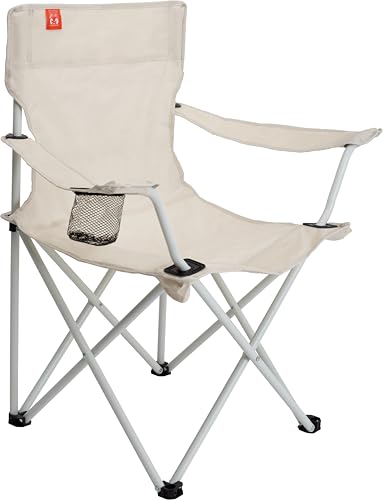 C.A.O. Klappsessel aus Stahlrohr – Stoff Polyester 600D – Farbe Beige – Länge 40 cm – Breite 50 cm – Höhe 80 cm – Sitzfläche 40 cm – Durchmesser Rohr Ø 16 mm von Cao