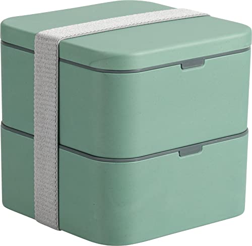 Cao Grüne Lunchbox, quadratisch, 85 cl, 2 Stück, für Erwachsene, Unisex, 14 x 14 x 13,5 cm von Cao