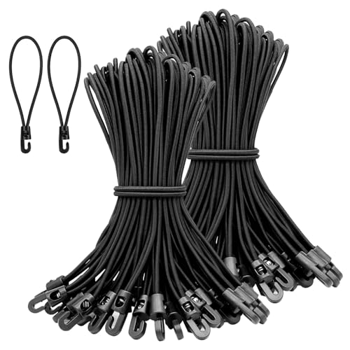Caossuixin Spanngummi mit Haken 25 cm, 100 Stück Expander mit Haken, Multifunktional Planenspanner Gummispanner mit Haken, Gummiband mit Haken für Planen Zelt Camping Poolabdeckung von Caossuixin