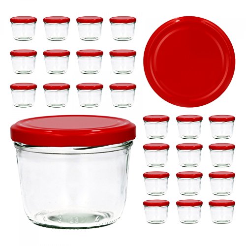 CapCro 25er Set Sturzglas 230 ml to 82 roter Deckel Marmeladenglas Einmachglas Einweckglas von CapCro