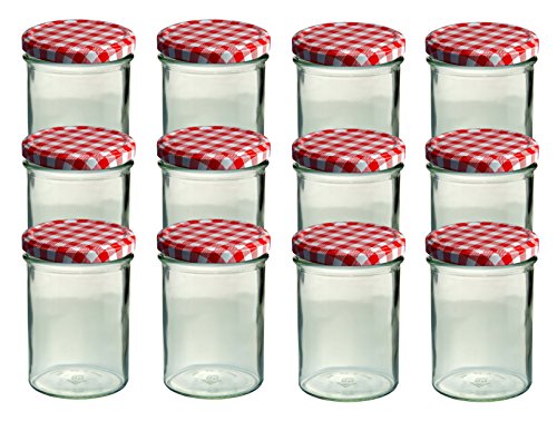 CapCro 12er Set Sturzglas 435 ml Marmeladenglas Einmachglas Einweckglas to 82 rot Karierter Deckel CapCro 12er Set Sturzglas 435 ml Marmeladenglas Einmachglas Einweckglas to 82 rot Karierter Deckel von CapCro