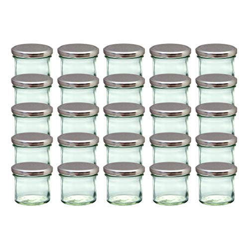 CapCro 25er Set Sturzgläser 125 ml silberne Deckel To 66 Marmeladengläser Einmachgläser Einweckgläser von CapCro