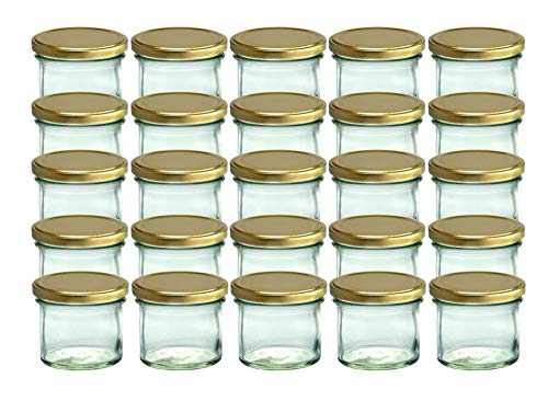 CapCro 25er Set Sturzgläser 125 ml goldene Deckel to 66 Marmeladengläser Einmachgläser Einweckgläser von CapCro