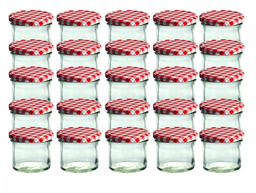 CapCro 25er Set Sturzglas 125 ml Marmeladenglas Einmachglas Einweckglas to 66 rot Karierter Deckel CapCro 25er Set Sturzglas 125 ml Marmeladenglas Einmachglas Einweckglas to 66 rot Karierter Deckel von CapCro