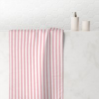 Premium-Handtuch, Größe | 30" × 60" | 76, 2 cm 152, 4 cm, Weich, Rosa Und Weiß Gestreift, Strandtuch von CapKarinsTreasures
