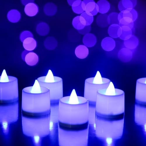LED Teelichter, 24 Stück Led Kerzen Batteriebetriebene, Elektrische Teelichter Blau für Hochzeit Festival Halloween Outdoor Deko A2 LED Teelichter, 24 Stück Led Kerzen Batteriebetriebene, Elektrische Teelichter Blau für Hochzeit Festival Halloween Outdoor Deko A2 von Capaneus