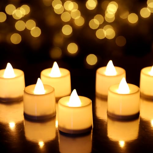 LED Teelichter, 24 Stück Led Kerzen Batteriebetriebene, Elektrische Teelichter Warmweiß für Hochzeit Festival Halloween Outdoor Deko A5 LED Teelichter, 24 Stück Led Kerzen Batteriebetriebene, Elektrische Teelichter Warmweiß für Hochzeit Festival Halloween Outdoor Deko A5 von Capaneus