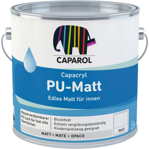 CAPAROL Capacryl PU-Matt Polyurethan-Acryllacke Weiß Blockfest Extrem vergilbungsbeständig Kinderspielzeug geeignet 2,4L CAPAROL Capacryl PU-Matt Polyurethan-Acryllacke Weiß Blockfest Extrem vergilbungsbeständig Kinderspielzeug geeignet 2,4L von Caparol
