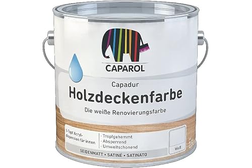 Caparol Capadur Holzdeckenfarbe weiß Größe 2,5 LTR, Farbe weiß von Caparol